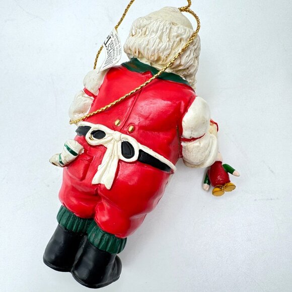 Set Of 2 Midwest Importers Santa Claus Resin Hanging Ornaments 4.5" Tall Vtg - Picture 10 of 12